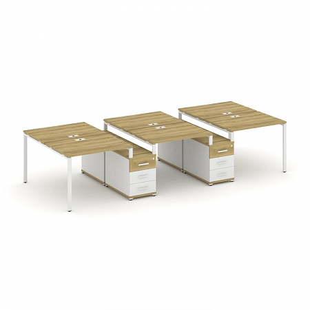 Бенч-система на 6 мест с 2 опорными тумбами Concept CN.DRS-333