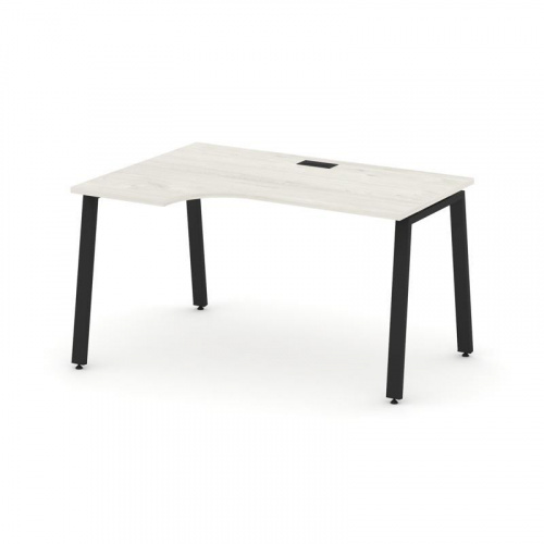 Style Project Стол рабочий эргоном. SN-6A.SPA-011(L) Тиквуд Светлый/Металл Белый 1380*700/980*750 фото 4