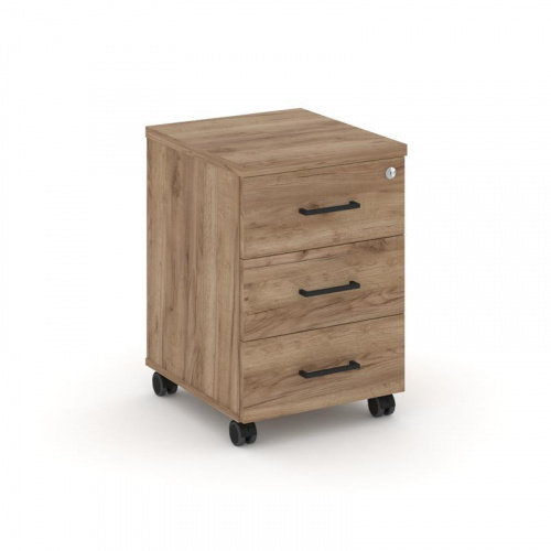 Style Project Тумба мобильная усил. колеса SN.TMU-002 Антрацит/Дуб Наварра/Черный Ручки 416*460*611 фото 9