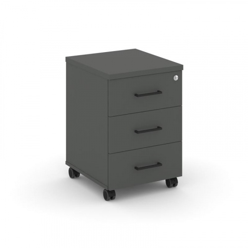 Style Project Тумба мобильная усил. колеса SN.TMU-002 Антрацит/Дуб Наварра/Черный Ручки 416*460*611 фото 2