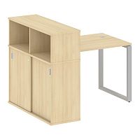 Стол письменный с шкафом-купе на О-обр. м/к Metal System БО.РС-СШК-3.1