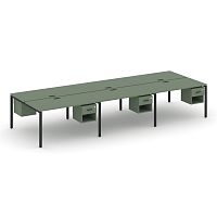 Бенч-система на 6 мест с подвесными тумбами Concept CN.DRS-158