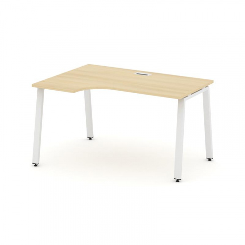 Style Project Стол рабочий эргоном. SN-6A.SPA-011(L) Тиквуд Светлый/Металл Белый 1380*700/980*750 фото 16