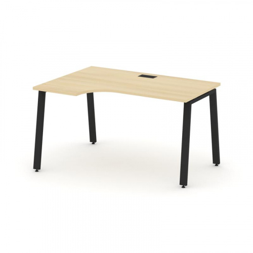 Style Project Стол рабочий эргоном. SN-6A.SPA-011(L) Тиквуд Светлый/Металл Белый 1380*700/980*750 фото 3