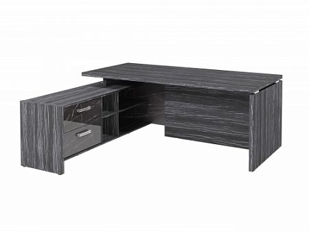 Стол с опорной тумбой FI-119L.GG Древесина Графит/Камень Пьетра Гриджиа черный