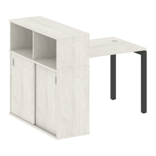 Стол офисный с шкафом-купе на П-обр. м/к Metal System Quattro 50БП.РС-СШК-3.1 фото 5