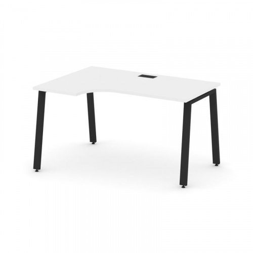 Style Project Стол рабочий эргоном. SN-6A.SPA-011(L) Тиквуд Светлый/Металл Белый 1380*700/980*750 фото 9