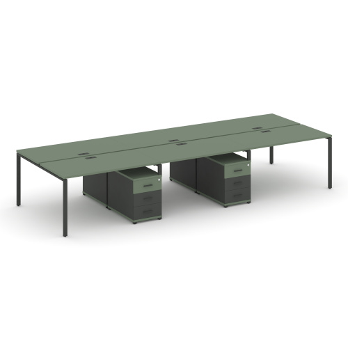 Бенч-система на 6 мест с 2 опорными тумбами Concept CN.DRS-341 фото 2