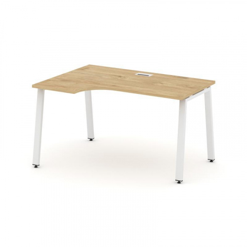 Style Project Стол рабочий эргоном. SN-6A.SPA-011(L) Тиквуд Светлый/Металл Белый 1380*700/980*750 фото 28