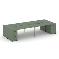 Бенч-система на 4 места с 2 опорными тумбами Concept CN.DRS-432