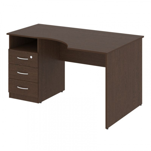 Nova S Стол криволинейный с тумбой левый В.САТ-2 (L) Бук Артизан 1400*900*750