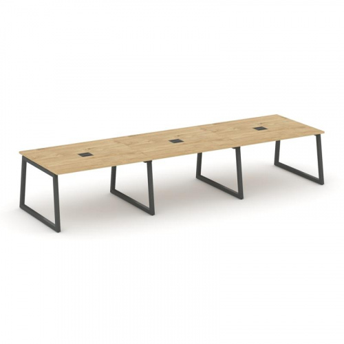 Style Project Стол переговорный SN-5T1.SPRG-054 Акация Лорка/Металл Антрацит/Заглушка Металл Антраци фото 5