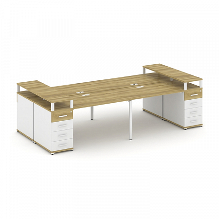 Бенч-система на 4 места с 2 опорными тумбами Concept CN.DRS-442