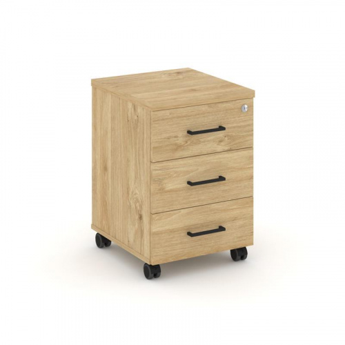 Style Project Тумба мобильная усил. колеса SN.TMU-002 Антрацит/Дуб Наварра/Черный Ручки 416*460*611 фото 16