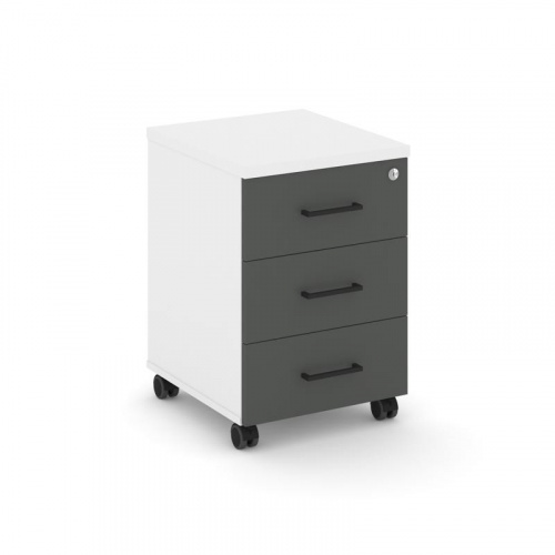 Style Project Тумба мобильная усил. колеса SN.TMU-002 Антрацит/Дуб Наварра/Черный Ручки 416*460*611 фото 4