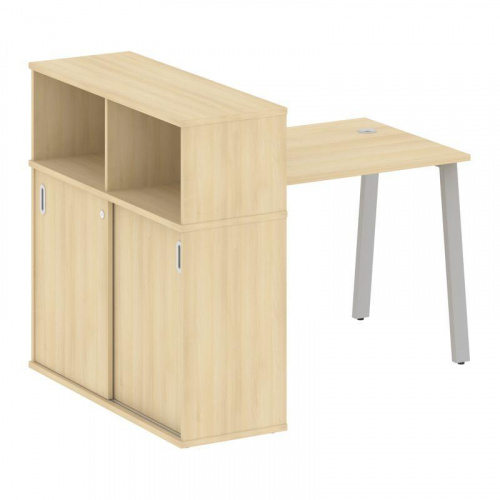 Стол письменный с шкафом-купе на А-обр. м/к Metal System БА.РС-СШК-3.1