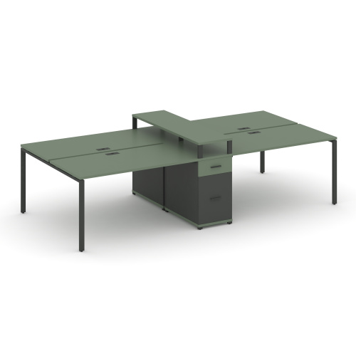 Бенч-система на 4 места с 1 опорной тумбой Concept CN.DRS-438 фото 2