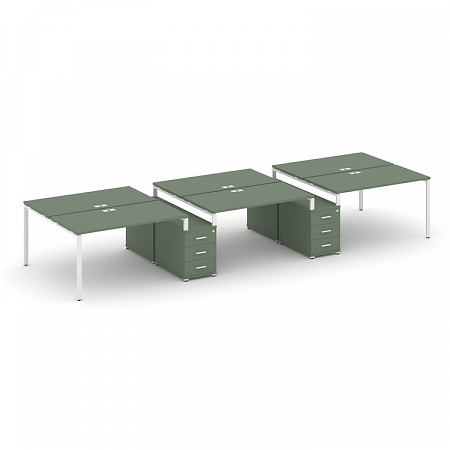 Бенч-система на 6 мест с 2 опорными тумбами Concept CN.DRS-333