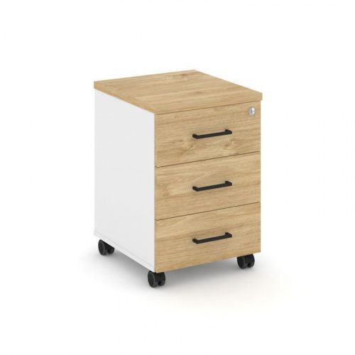 Style Project Тумба мобильная усил. колеса SN.TMU-002 Антрацит/Дуб Наварра/Черный Ручки 416*460*611 фото 13