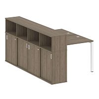 Бенч-система с шкафом-купе на П-обр. м/к Metal System БП.РС-СШК-4.1