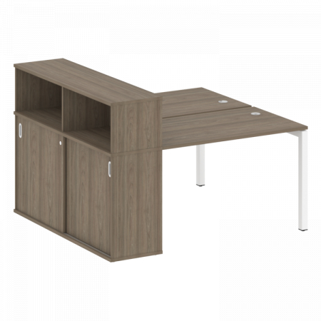 Бенч-система с шкафом-купе на П-обр. м/к Metal System Quattro 50БП.РС-СШК-2.2